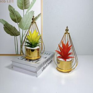 flower vase with gold stand – elegant decorative planter & home décor